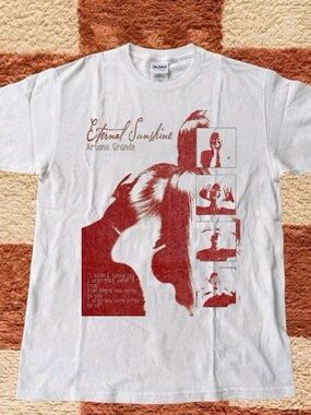 Gildan White Tee with Red 'Eternal Sunshine' Graphic